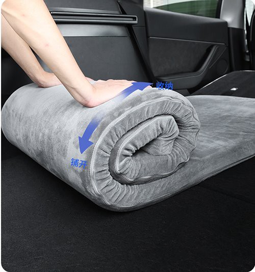 The Tesla Model Y mattress is a roll-on design